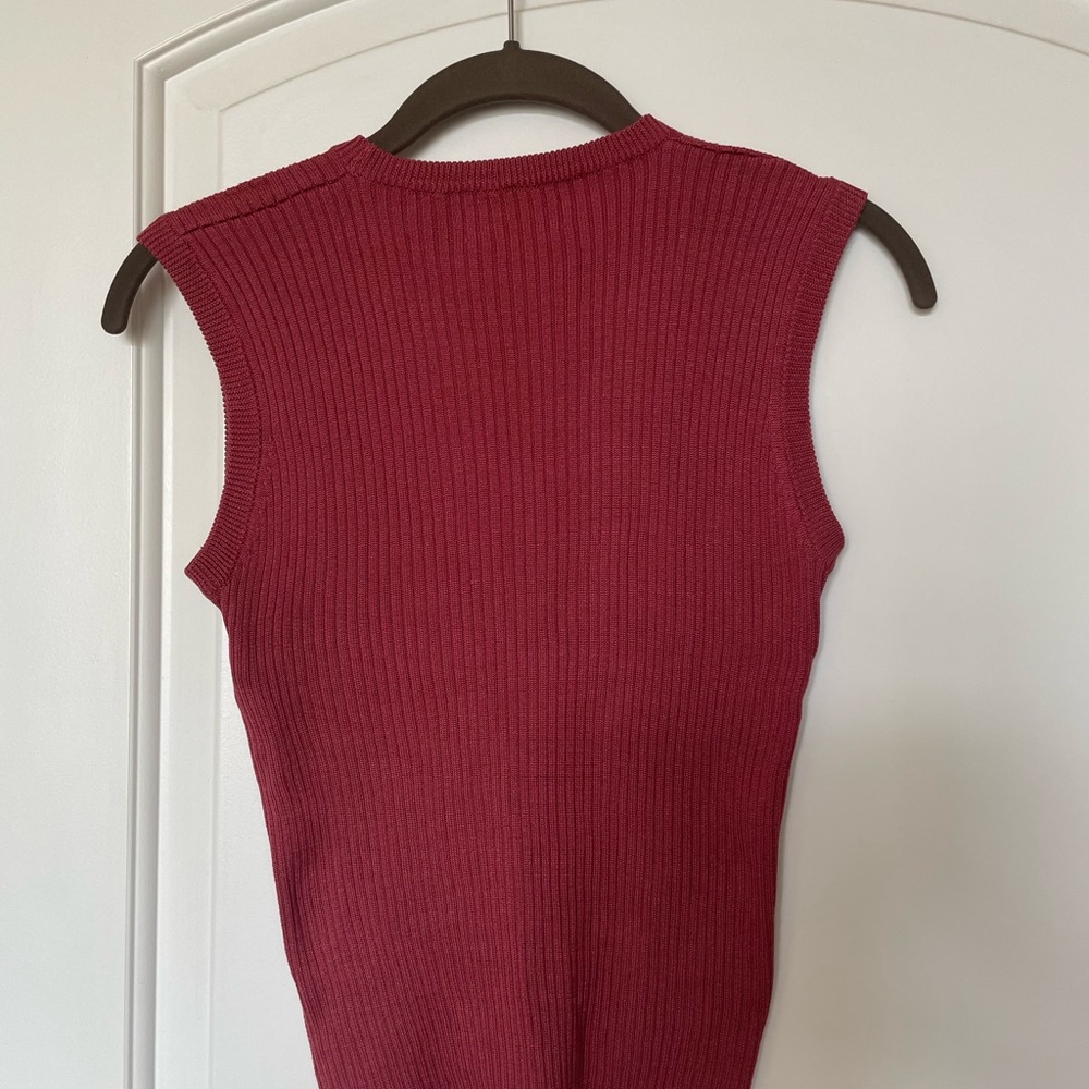 Tocca Deep Rose Ribbed Cardigan Set - Picture 4 of 5